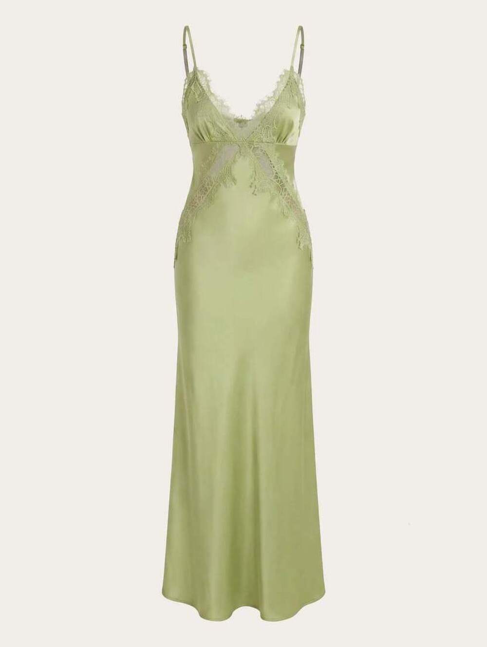 Peppermayo Winona Night Lace Satin Maxi Slip Dress Green Size 4 NWT - Picture 6 of 8